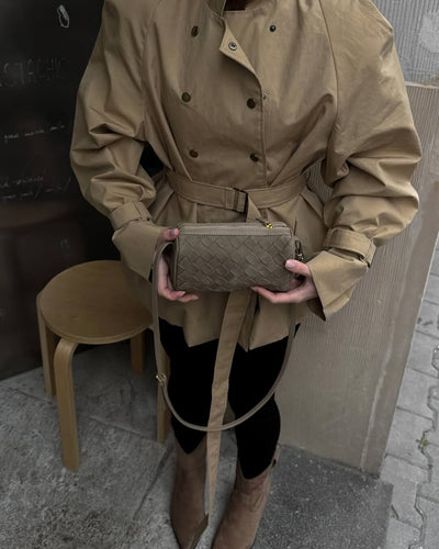 Jessica Geflochtene Wildleder-Tasche