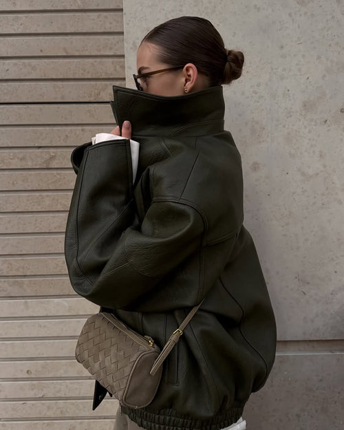 Jessica Geflochtene Wildleder-Tasche