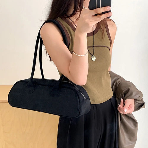 Pauleen Baguette Wildleder-Tasche