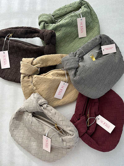 Geflochtene Mini-Tasche aus Wildleder
