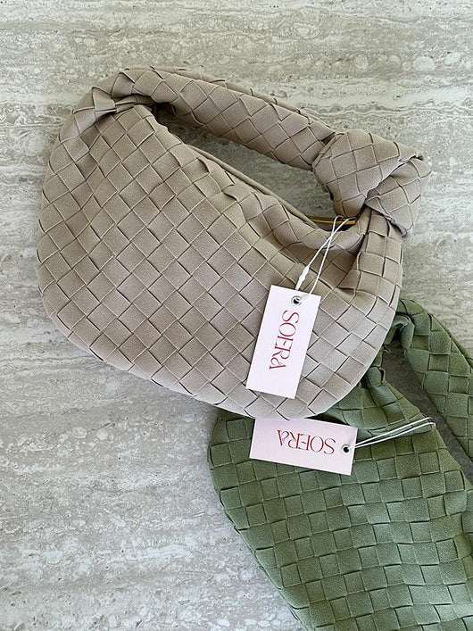 Geflochtene Mini-Tasche aus Wildleder